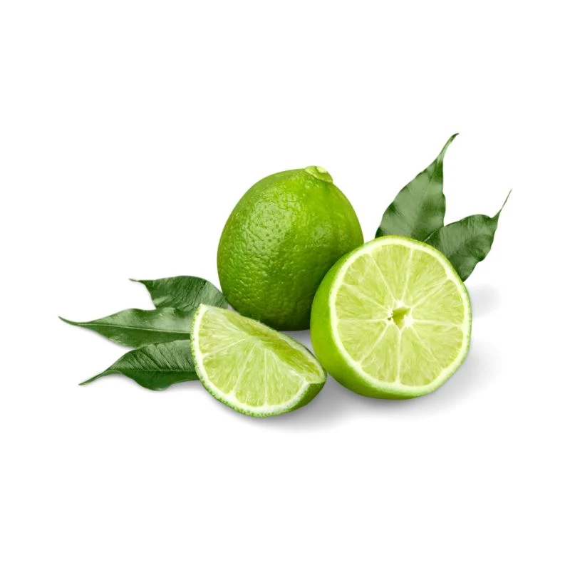 Sveže limete na belem ozadju